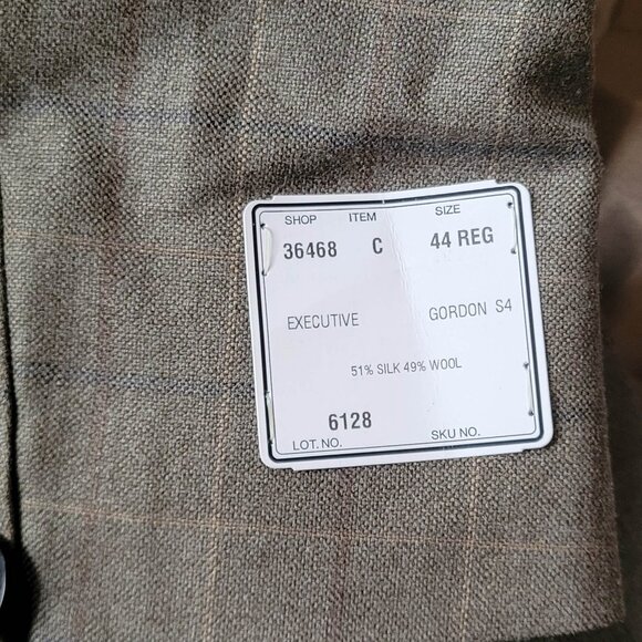 NWT - JAB  Silk / Wool  🌝 Blazer Suit Top Jacket // Olive Plaid - 44R - Picture 6 of 9
